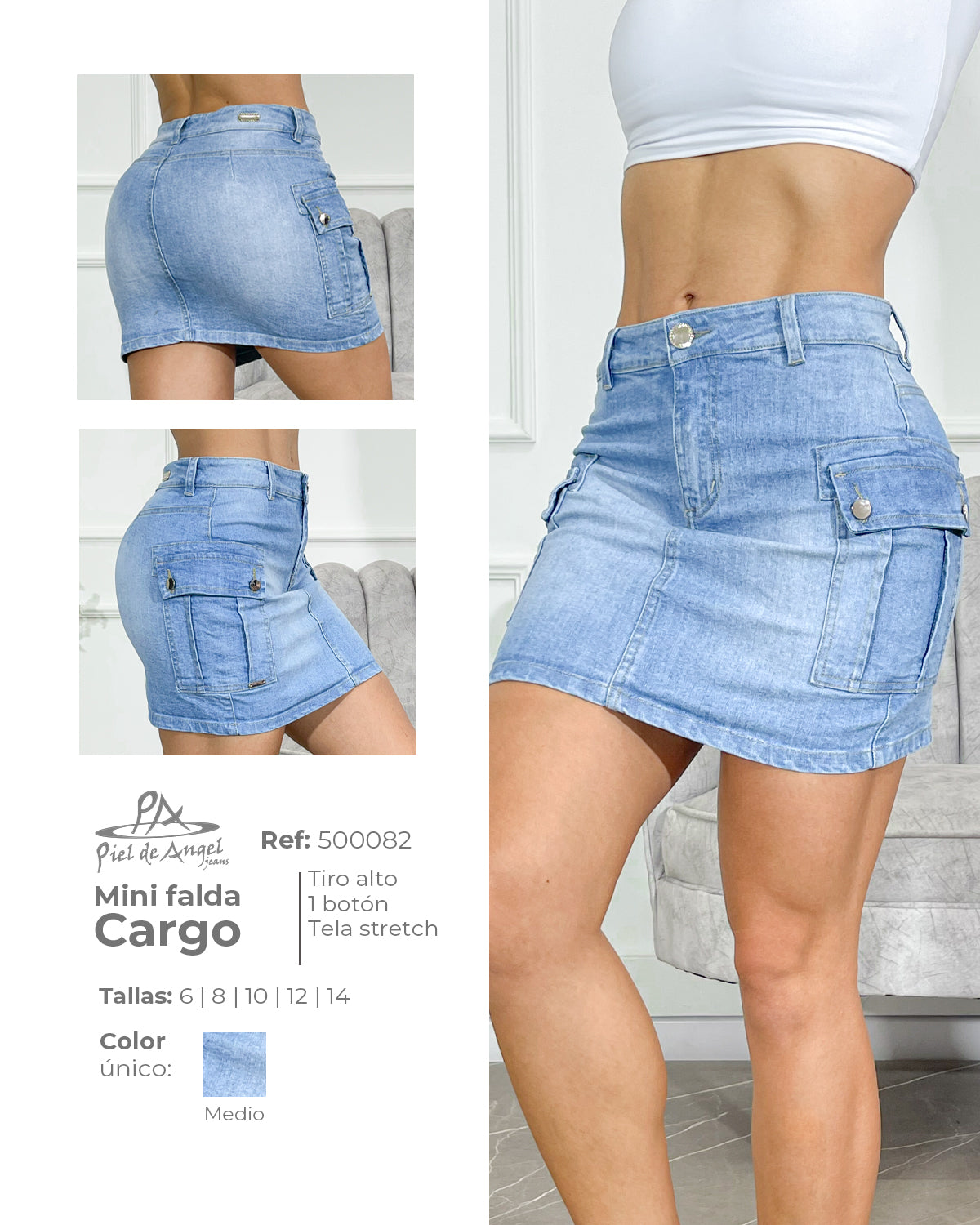Mini Falda Cargo 500082 Piel de Ángel