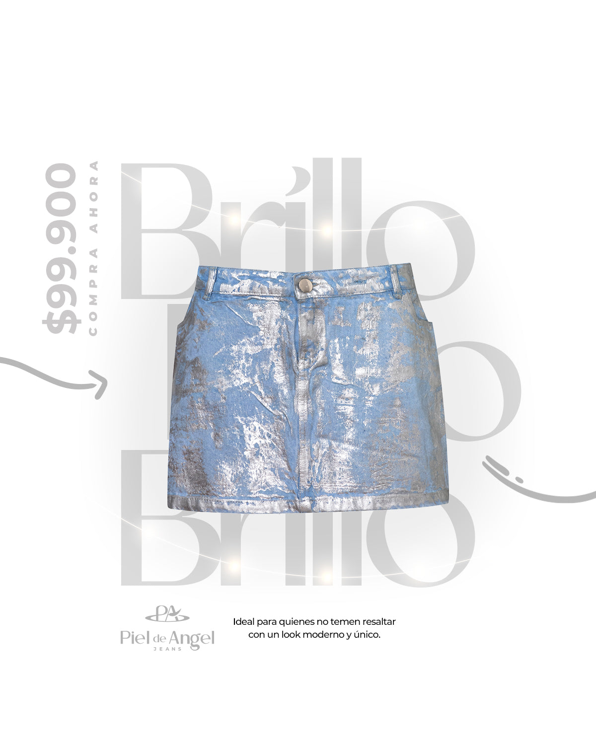 Falda Metalizada 500078 - Piel de Ángel Jeans