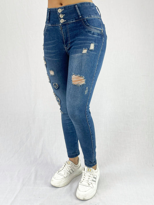 Jeans skinny Detalle perla 152390 Piel de Angel