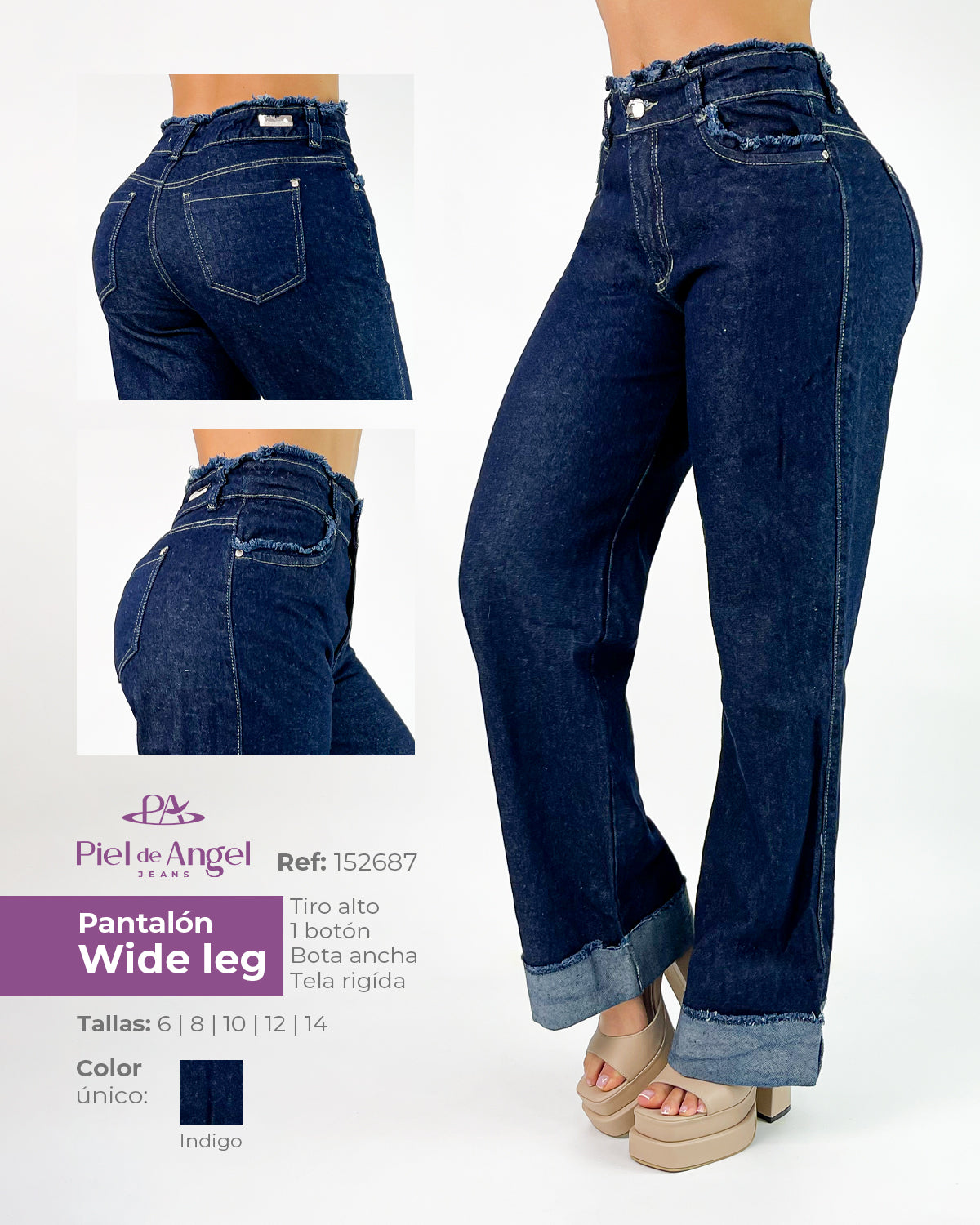 Jeans wide leg 152687 Piel de angel