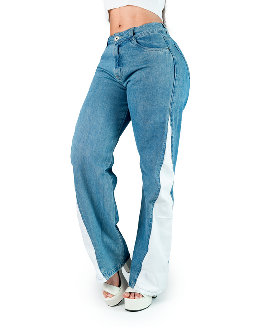 Jeans Wide Leg Tiro Alto 152688 - Piel de Ángel