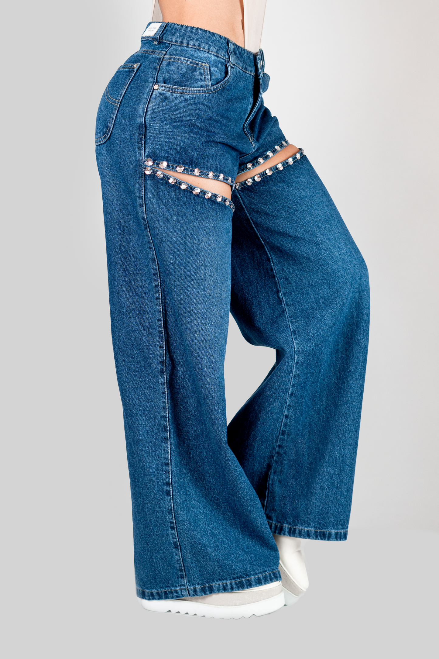 Jeans Wide Leg Tiro Alto 152789 - Piel de Ángel