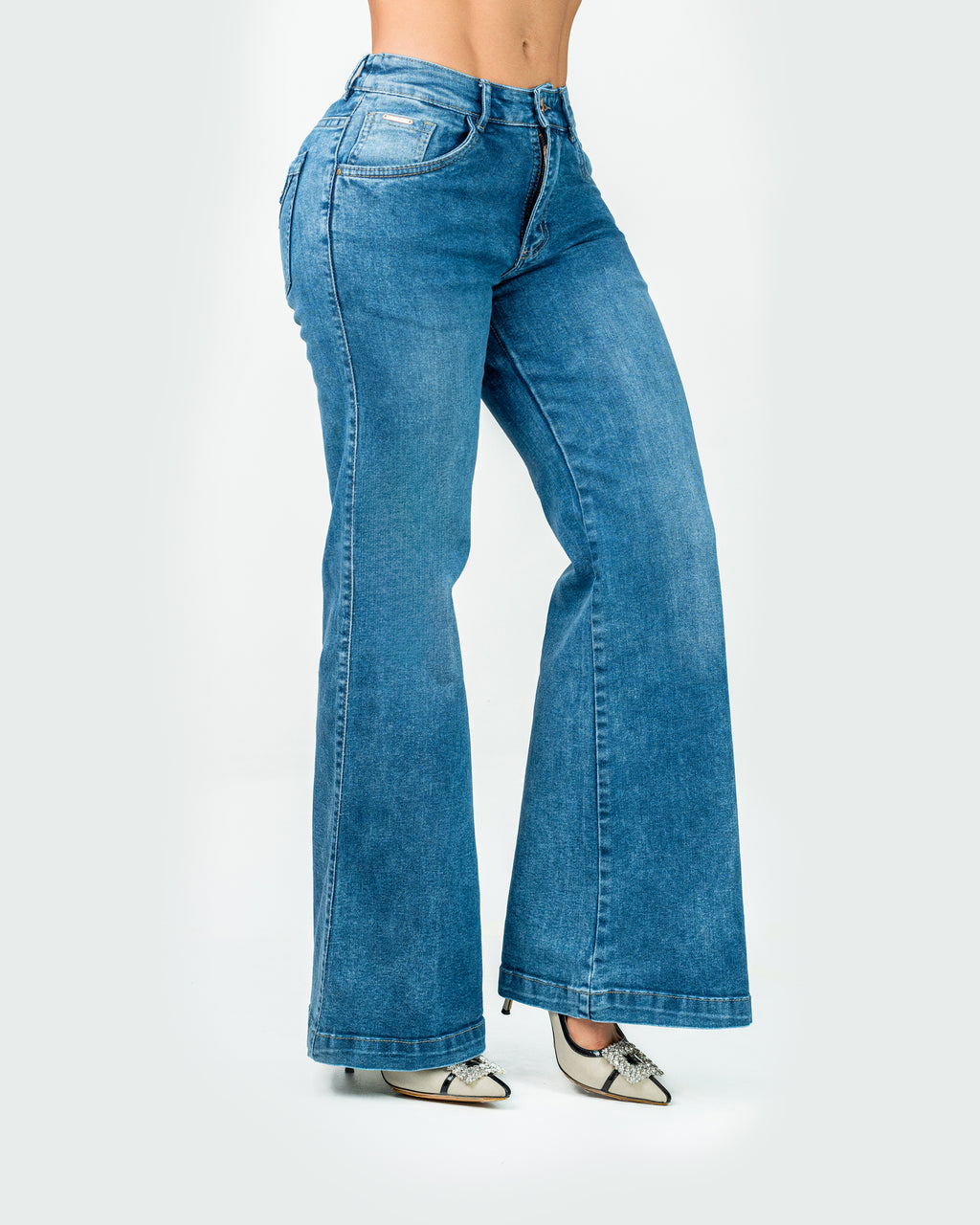 Jeans Bota Campana Tiro Alto 152709 - Piel De Ángel
