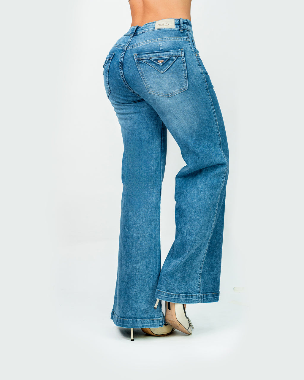 Jeans Bota Campana Tiro Alto 152709 - Piel De Ángel