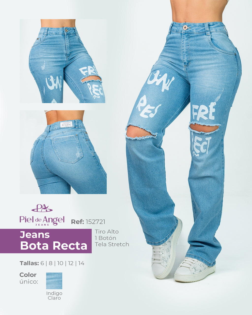 Jeans Bota Recta 152721 - Piel De Ángel