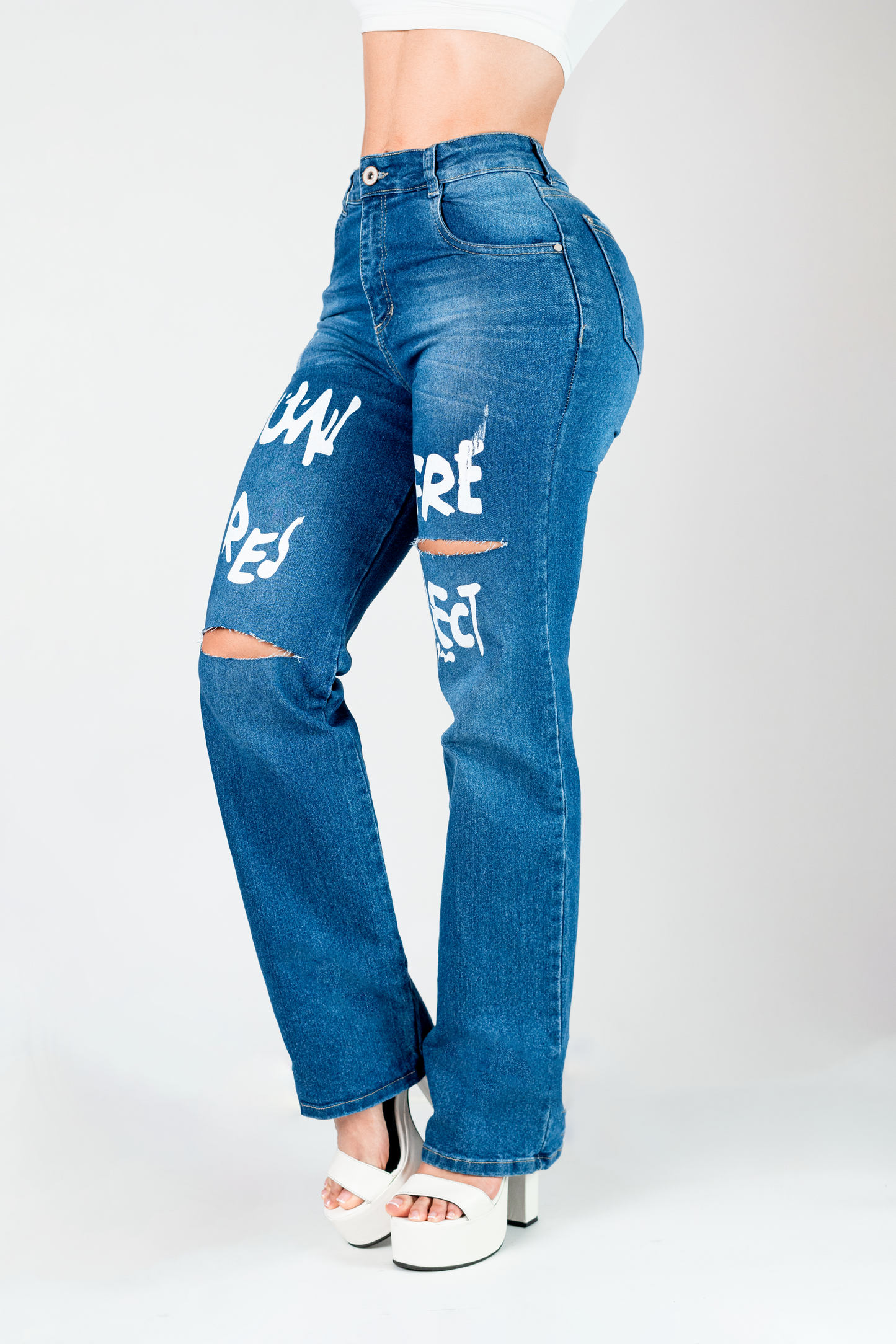 Jeans Flare Tiro Alto 152721 - Piel de Ángel