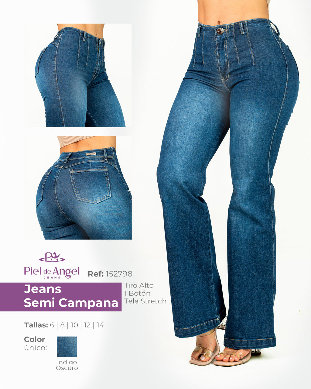 Jeans Semi Campana 152798 - Piel De Ángel