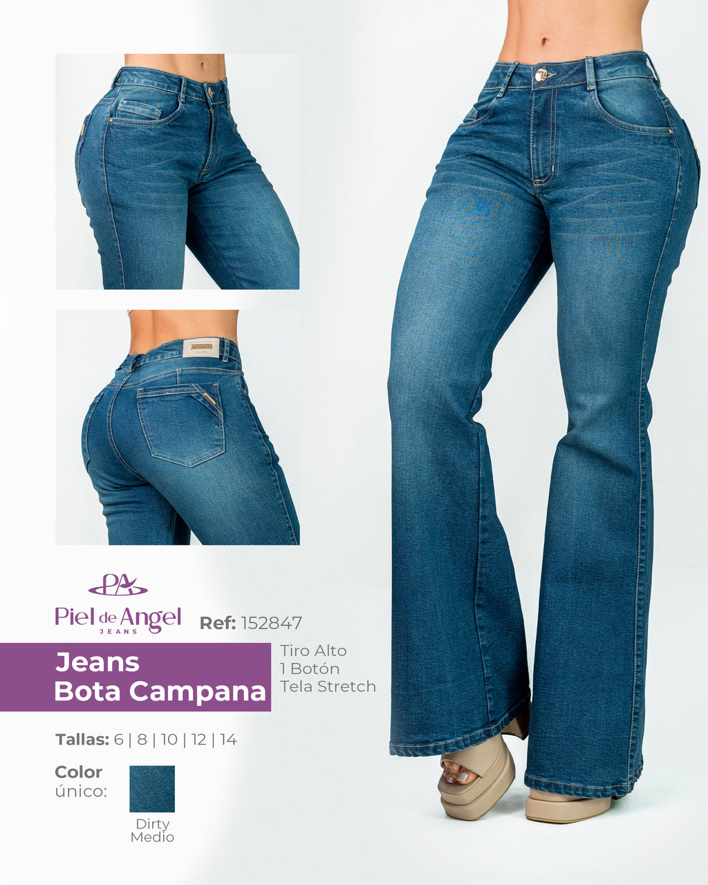 Jeans Bota Campana 152847 - Piel De Ángel