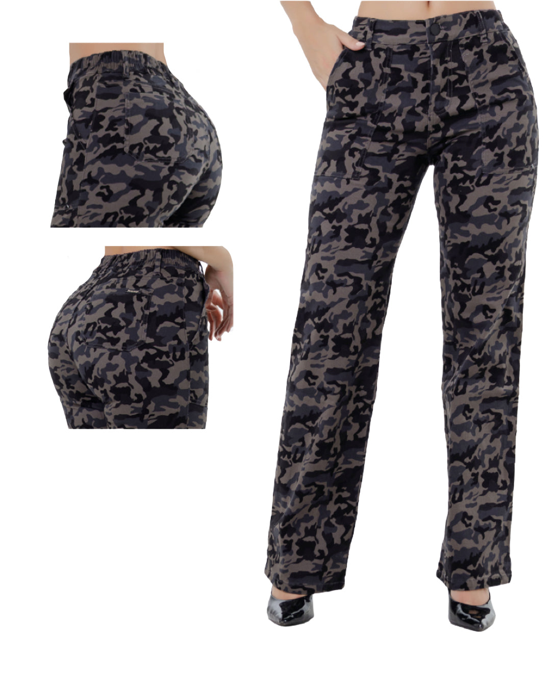Jeans bota recta  slim camuflado