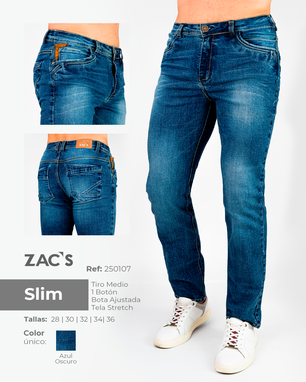 ZAC’S Ref. 250107 – Jean Slim Azul Oscuro