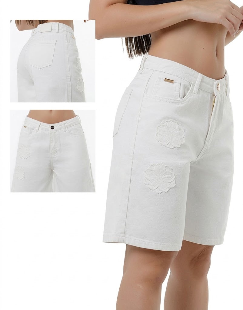 Jeans Bermuda Marfil