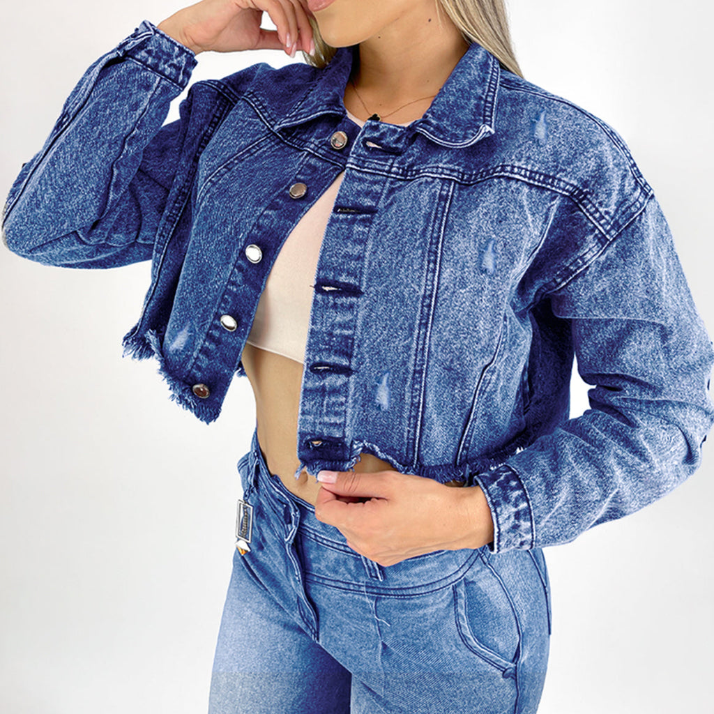 Chaqueta Azul corta 1320 Piel de Ángel