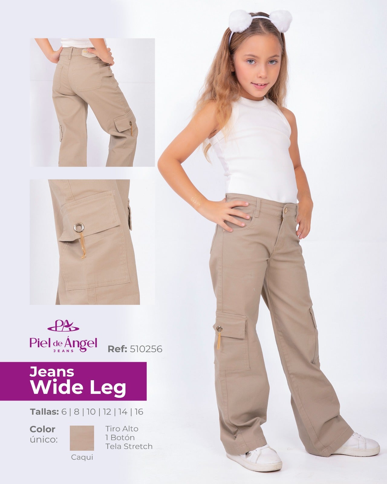 Jeans Wide Leg Caqui – Ref: 510256