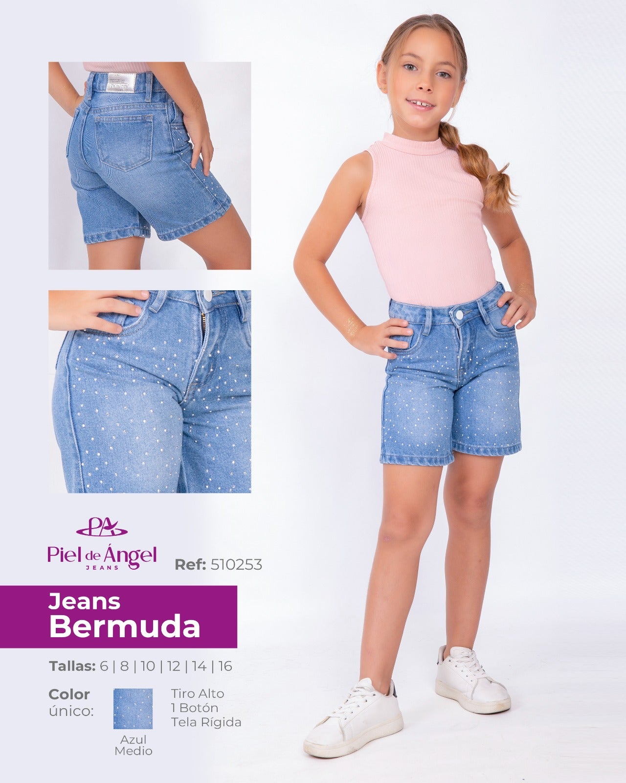 Jeans Bermuda Azul Medio – Ref: 510253