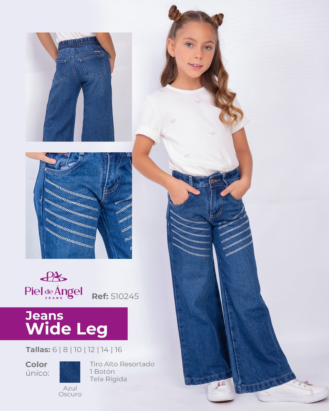 Jeans Wide Leg Azul Oscuro – Ref: 510245