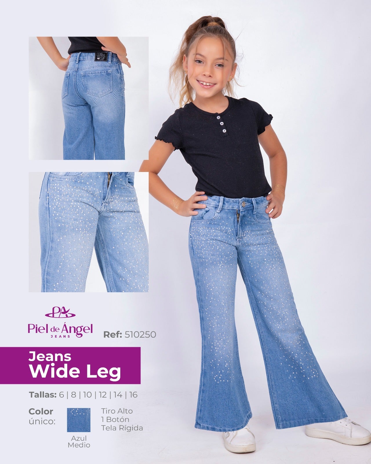 Jeans Wide Leg Azul Medio – Ref: 510250