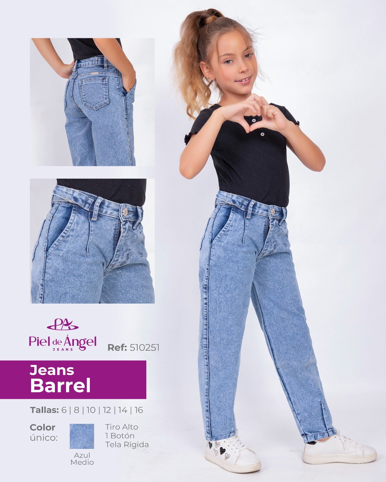 Jeans Barrel Azul Medio – Ref: 510251